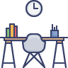 desk, chair, office, clock, furniture, furnishing, interior, decor_96px