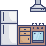 kitchen, fridge, stove, ventilator, furniture, furnishing, interior, decor_96px